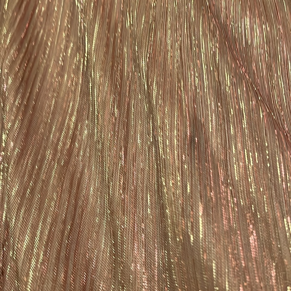 Elegant Metallic Wrap Dress - Picture 3 of 7